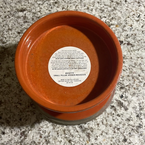 Pottery Barn Tuscan “Brigitte” Small Pillar Candle Holder - Picture 3 of 10